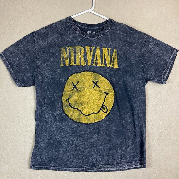 Nirvana T-Shirt Mens Extra Large Gray Concert‎ Logo Short Sleeve Adult - Picture 1 of 8